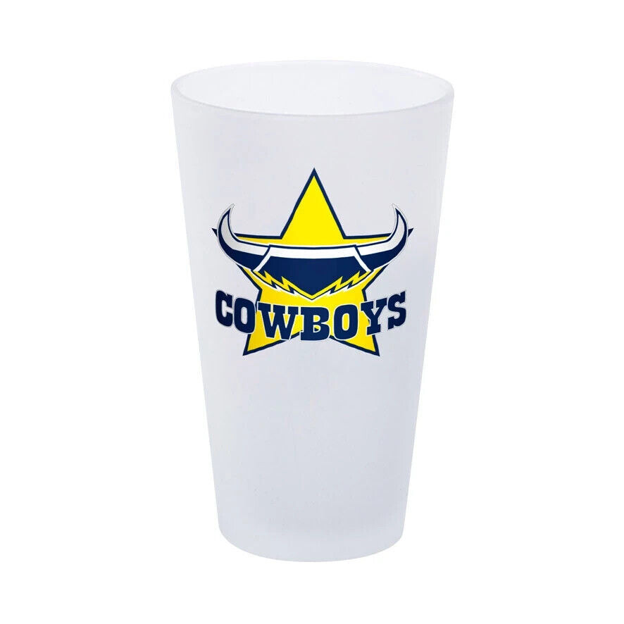 NRL Frosted Conical Glass - North Queensland Cowboys - 500ml - Single