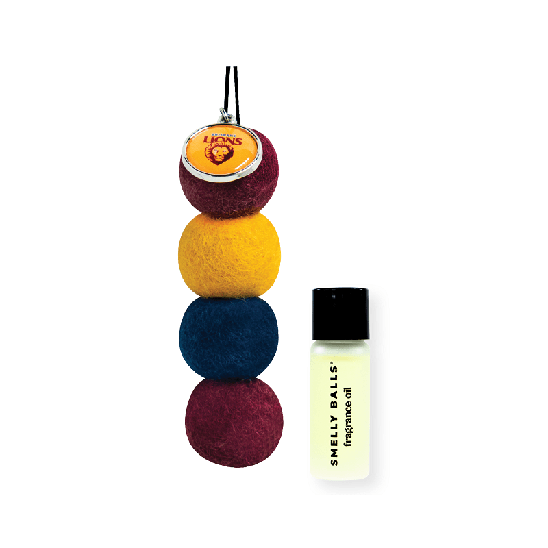 AFL Smelly Balls Set - Brisbane Lions - Re-useable Car Air Freshener