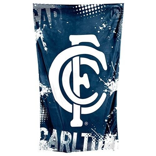AFL Wall Flag Cape - Carlton Blues - 150cm x 90cm - Steel Eyelet For Hanging