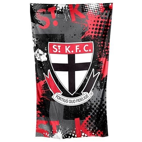 AFL Wall Flag Cape - St Kilda Saints - 150cm x 90cm - Steel Eyelet For Hanging