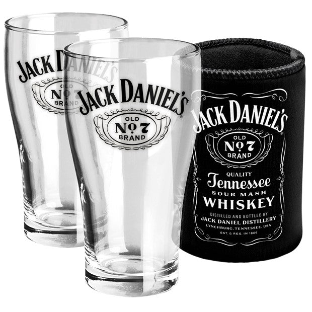 Jack Daniels - Schooner & Can Cooler Set - Glasses - Stubby Holder