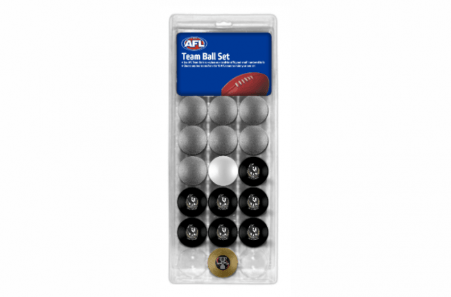 AFL Pool Snooker Billiard 16 Ball Full Set - Team V Colour - Collingwood Magpies