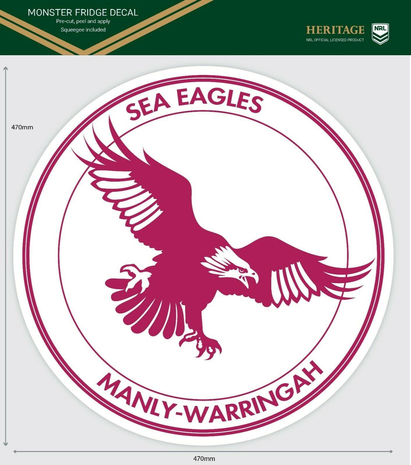 NRL Heritage Fridge Decal - Manly Sea Eagles -Team Logo Sticker - 470x470mm
