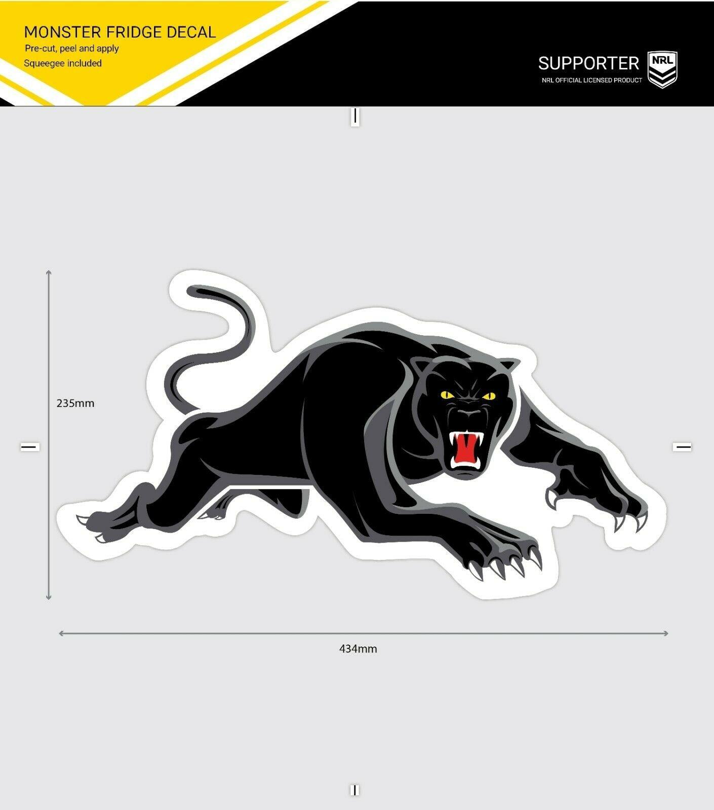 NRL Fridge Decal - Penrith Panthers -Team Logo Sticker - 434x235mm