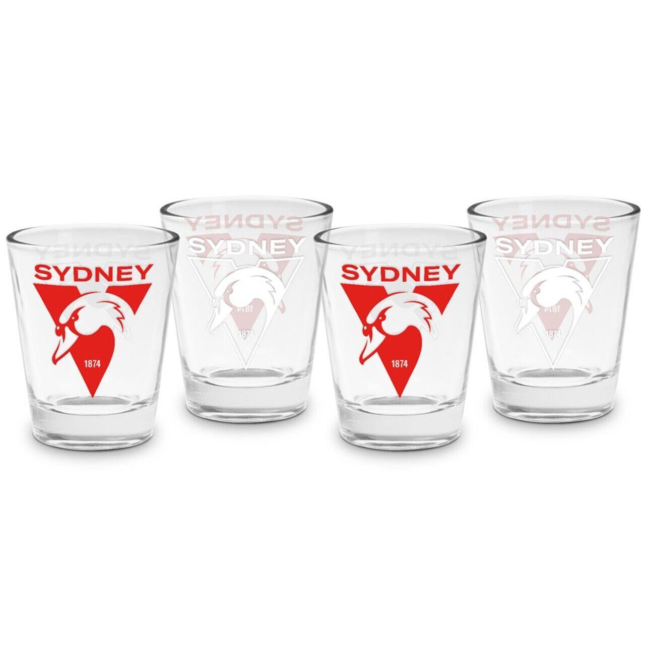 AFL Shot Glass Set of 4 - Sydney Swans - 50ml
