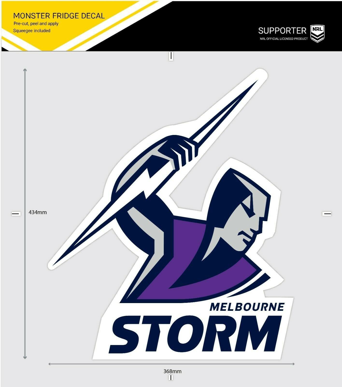 NRL Fridge Decal - Melbourne Storm -Team Logo Sticker - 434x368mm