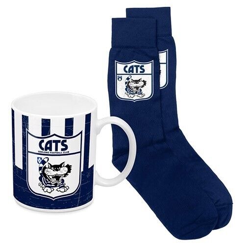 AFL Heritage Coffee Mug & Sock Pack - Geelong Cats - Gift Boxed