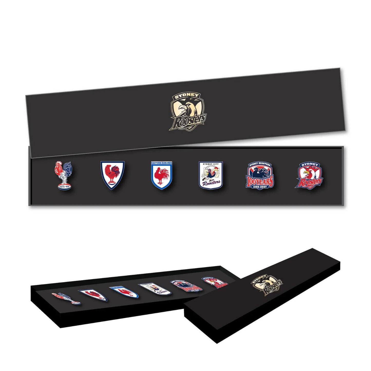 NRL Evolution Pin Set - History Logos - Sydney Roosters