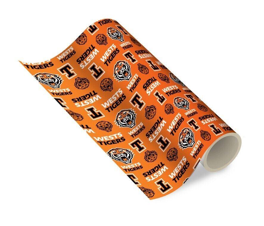 NRL Wrapping paper - West Tigers - New Design - Gift Wrap - 49cm X 69cm