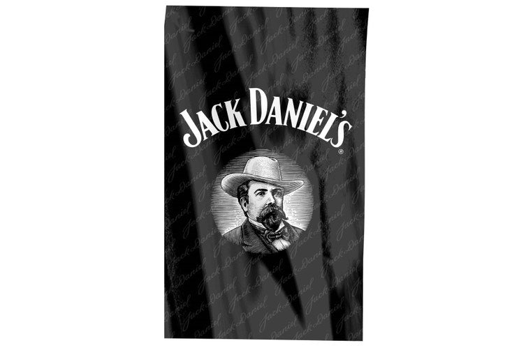 Jack Daniels - Wall Flag Cape - 150cm x 90cm - Steel Eyelet for Hanging