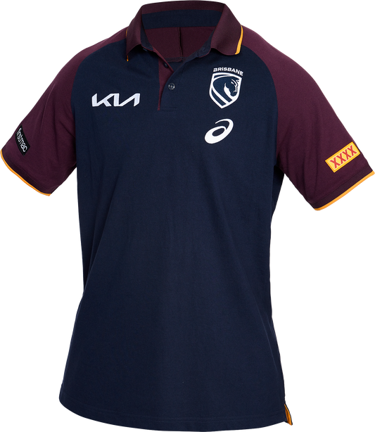 NRL 2026 Team Polo - Brisbane Broncos - Adult - Mens - Midnight Blue