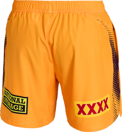 NRL 2026 Training Shorts - Brisbane Broncos - Gold - Adult - Mens