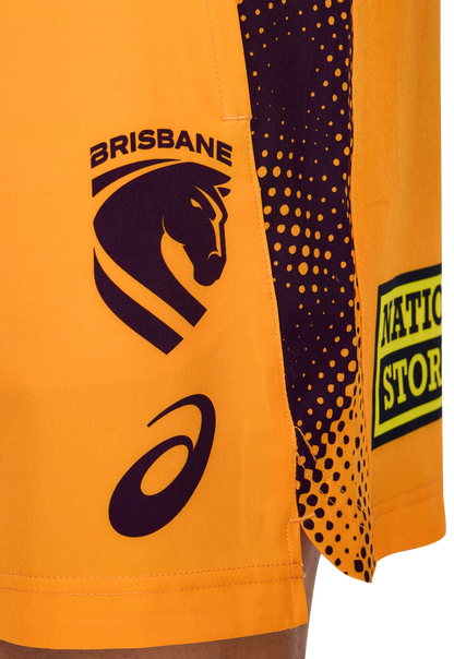 NRL 2026 Training Shorts - Brisbane Broncos - Gold - Adult - Mens