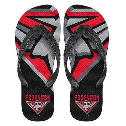 AFL Supporter Thongs - Essendon Bombers - Mens Size - Flip Flops - Shoe
