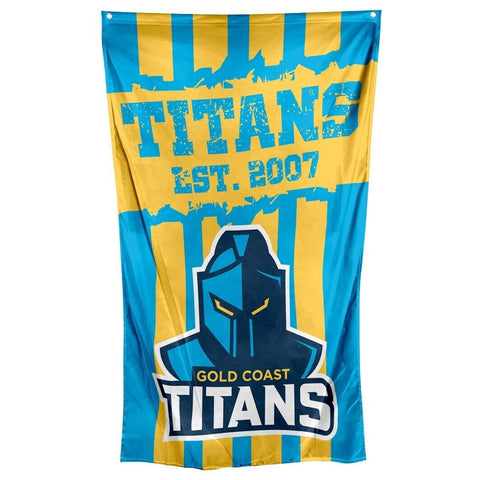 NRL Wall Flag Cape - Gold Coast Titans - 150cm x 90cm - Steel Eyelets