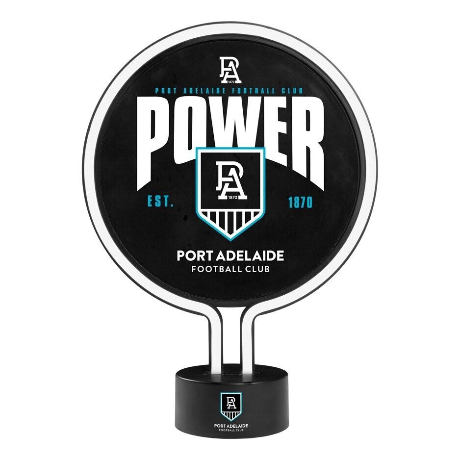 AFL Neon Light - Port Adelaide Power - 30 x 21.5 x 8.5cm - Team Logo