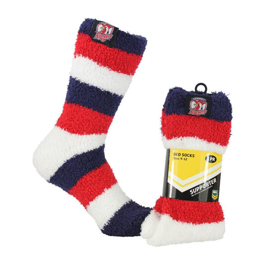 NRL Fluffy Bed Socks - Sydney Roosters - One Pair