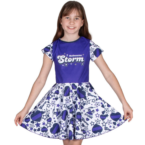 NRL Heartbreaker Dress - Melbourne Storm - Girls - Toddler - Kid