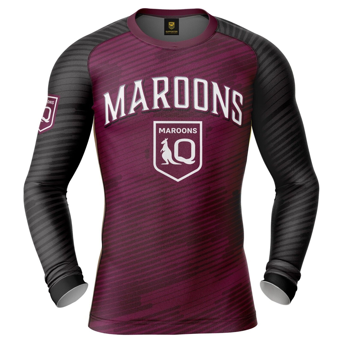 NRL Barrel Rash Vest - Queensland Maroons - UPV 50+ - Sun Shirt - Adult - QLD