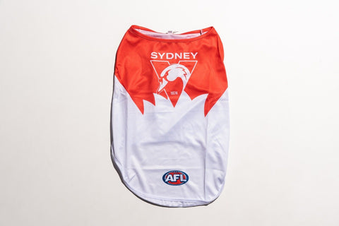 AFL Pet Jersey - Sydney Swans - Size XS to XL - T-Shirt - Dog - Cat