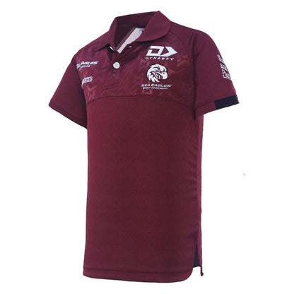 NRL 2024 Media Polo - Manly Sea Eagles - Maroon - Youth - Junior