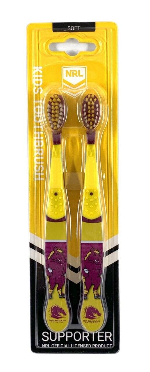 NRL Mascot Kids Toothbrush - Brisbane Broncos - Soft