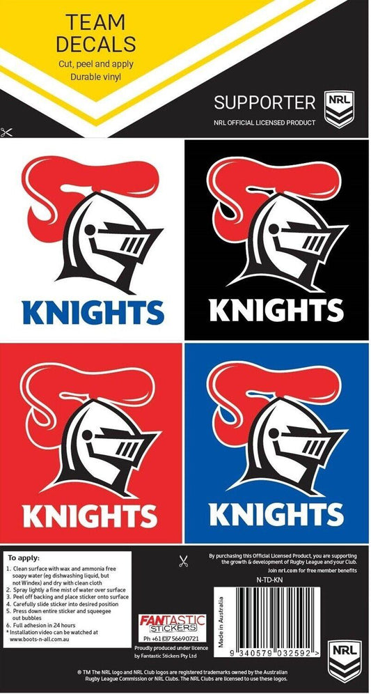 NRL Team Decal Sticker Set - Newcastle Knights