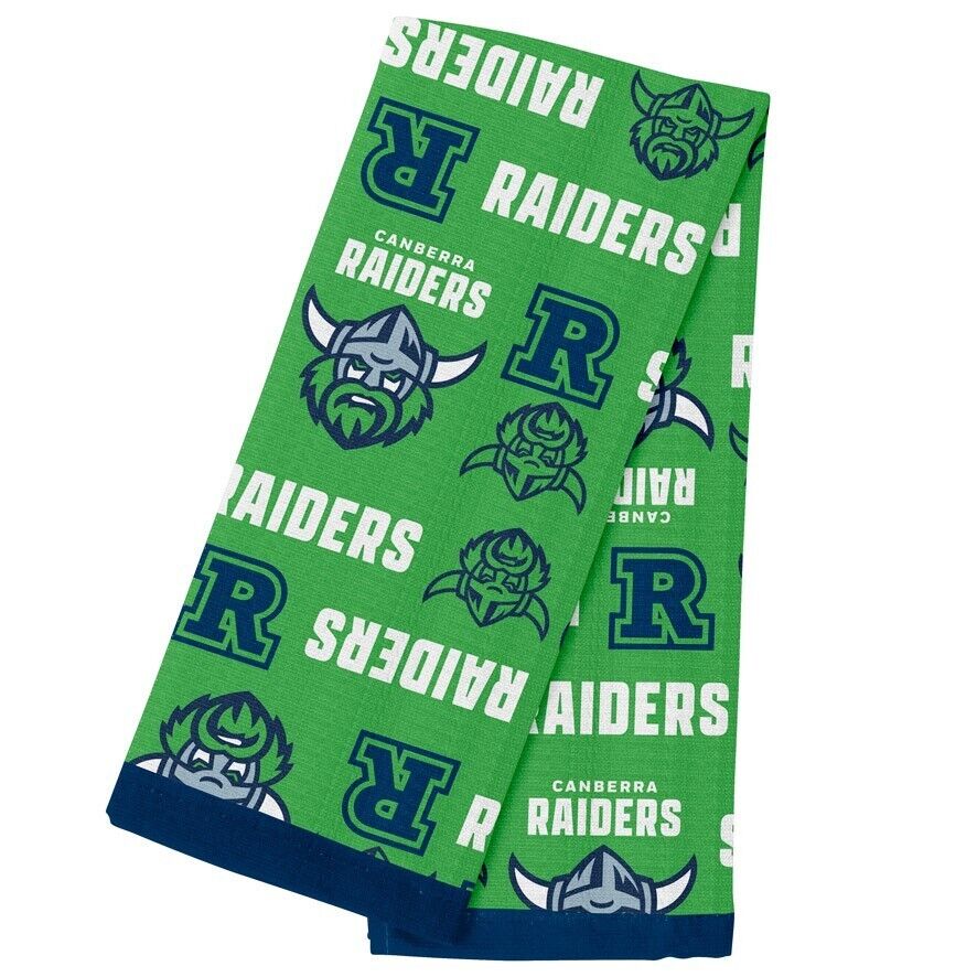 NRL Team Supporter Cotton Tea Towel - Canberra Raiders - 40cm x 60cm