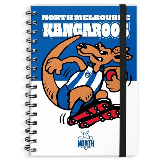 AFL A4 Hard Cover Notebook - North Melbourne Kangaroos - 60 Page