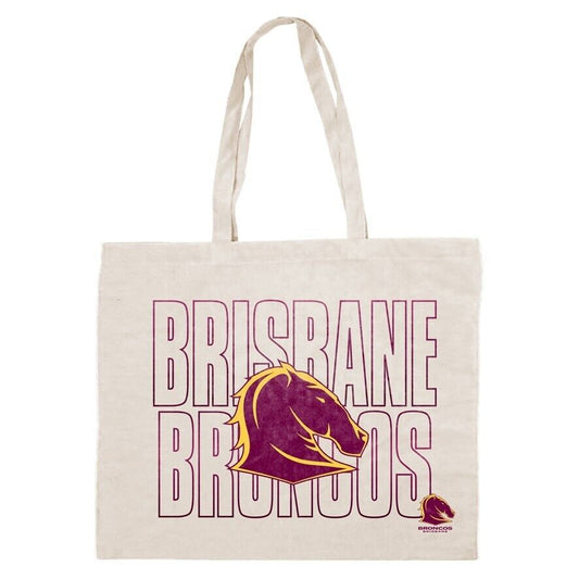 NRL Canvas Tote Bag - Brisbane Broncos - Re-Useable Carry Bag
