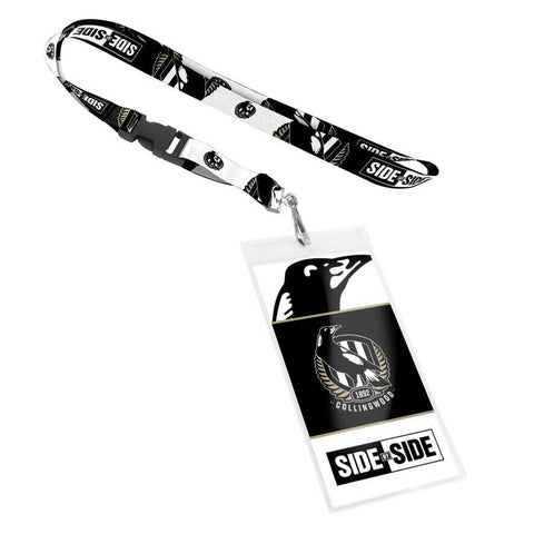AFL Lanyard & Clear Card Holder - Collingwood Magpies - Key Chain