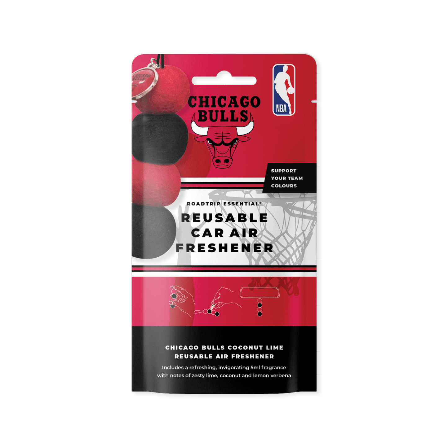 NBA Smelly Balls Set - Chicago Bulls - Re-useable Car Air Freshener