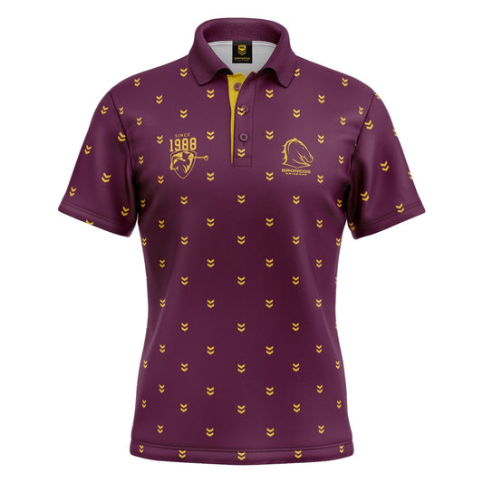 NRL 'Mulligan' Golf Polo - Brisbane Broncos - Adult - Mens - Polo