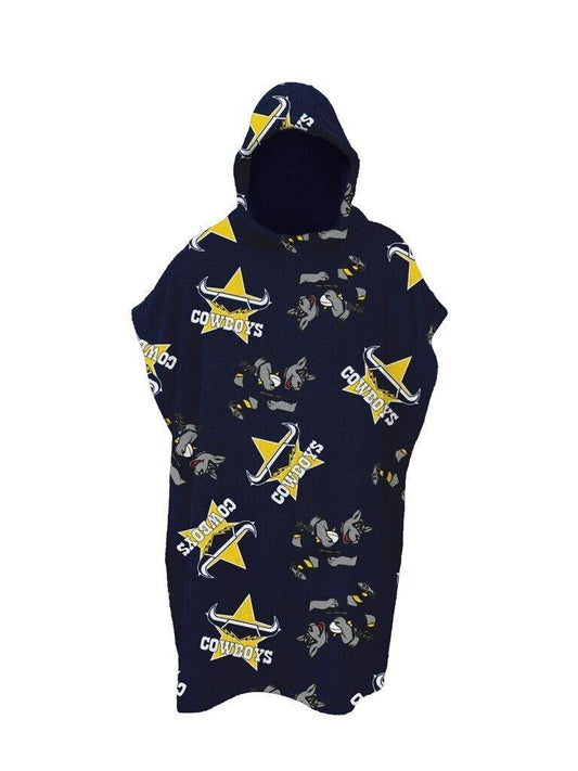 NRL Youth Hooded Towel - North Queensland Cowboys - Kids - Beach Bath - OSFM