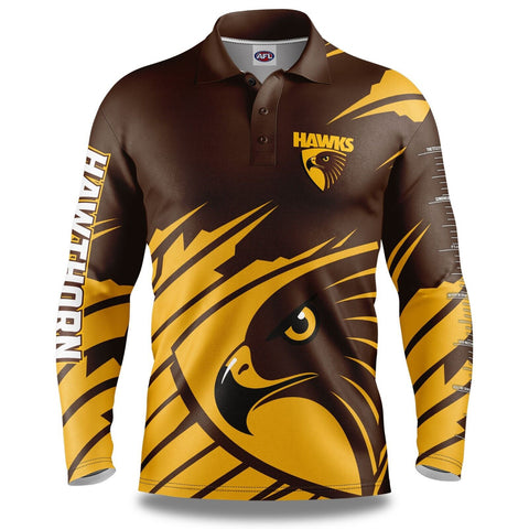 AFL 'Ignition' Fishing Shirt - Hawthorn Hawks - Adult - Mens - Polo