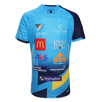 NRL 2024 Captains Run Tee - Gold Coast Titans - Cyan - Adult - Mens