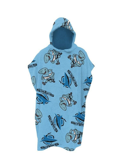 NRL Youth Hooded Towel - Cronulla Sharks - Kids - Beach Bath - OSFM