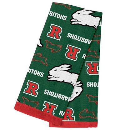 NRL Team Supporter Cotton Tea Towel - South Sydney Rabbitohs - 40cm x 60cm