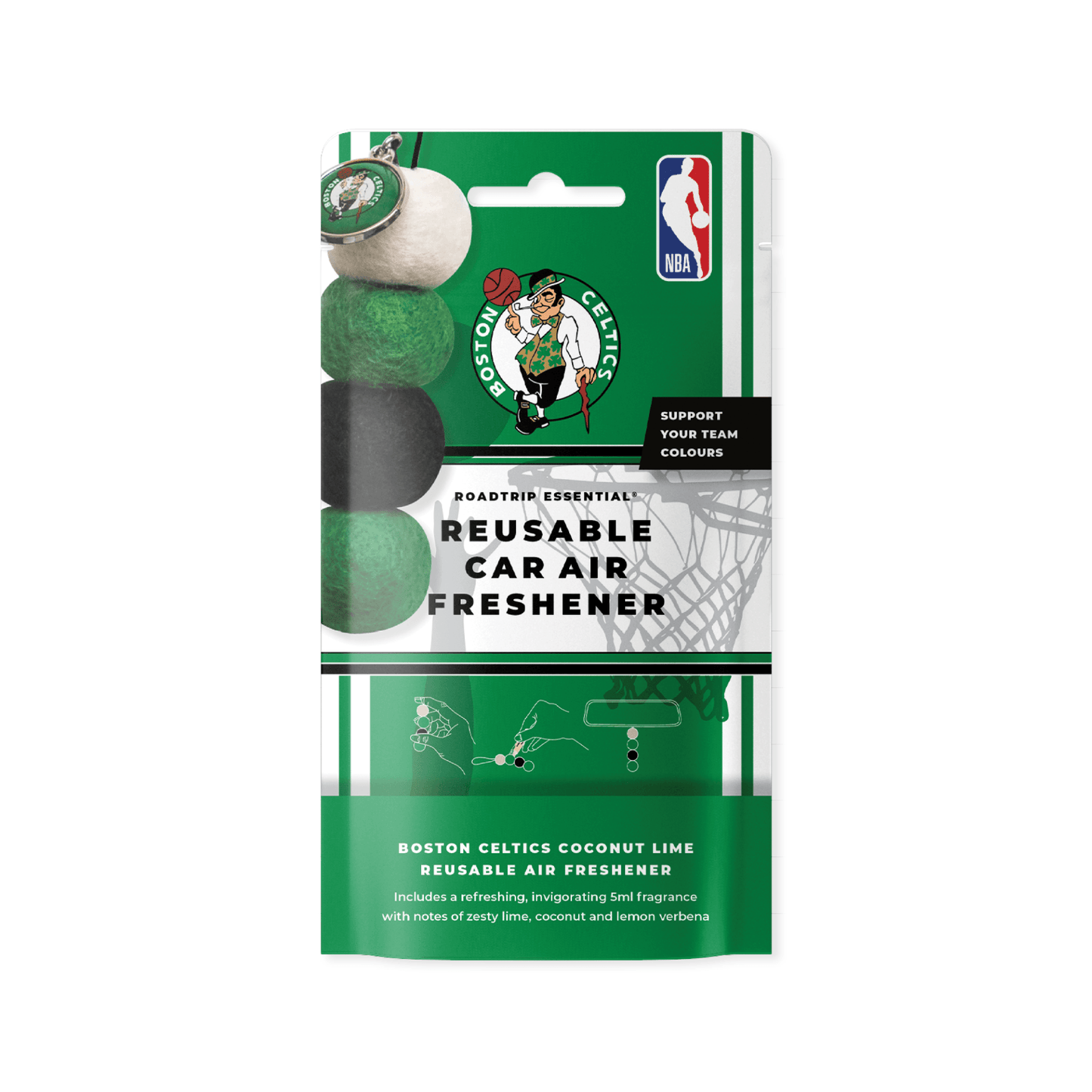 NBA Smelly Balls Set - Boston Celtics - Re-useable Car Air Freshener