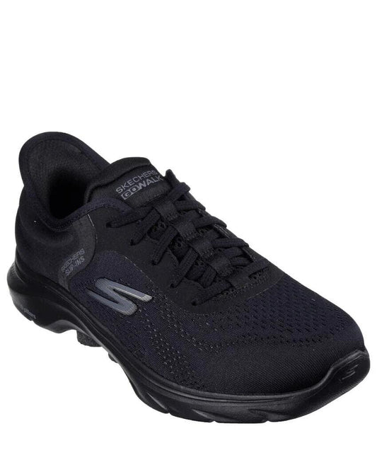 SKECHERS Slip-Ins Go Walk 7 Shoe - VALIN - Black/Black - Womens - Ladies