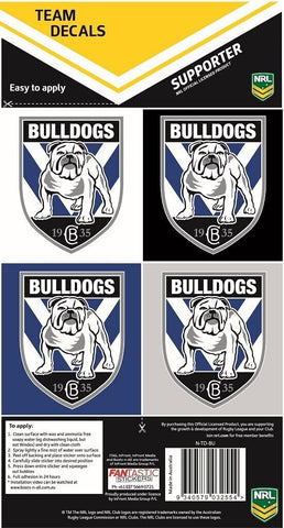 NRL Team Decal Sticker Set - Canterbury Bulldogs