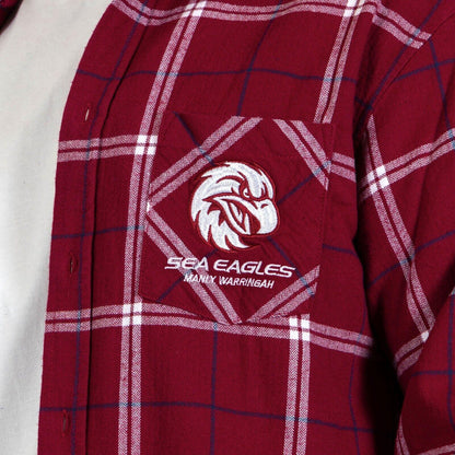 NRL 'Mustang' Flannel Polo - Manly Sea Eagles - Flanno Shirt
