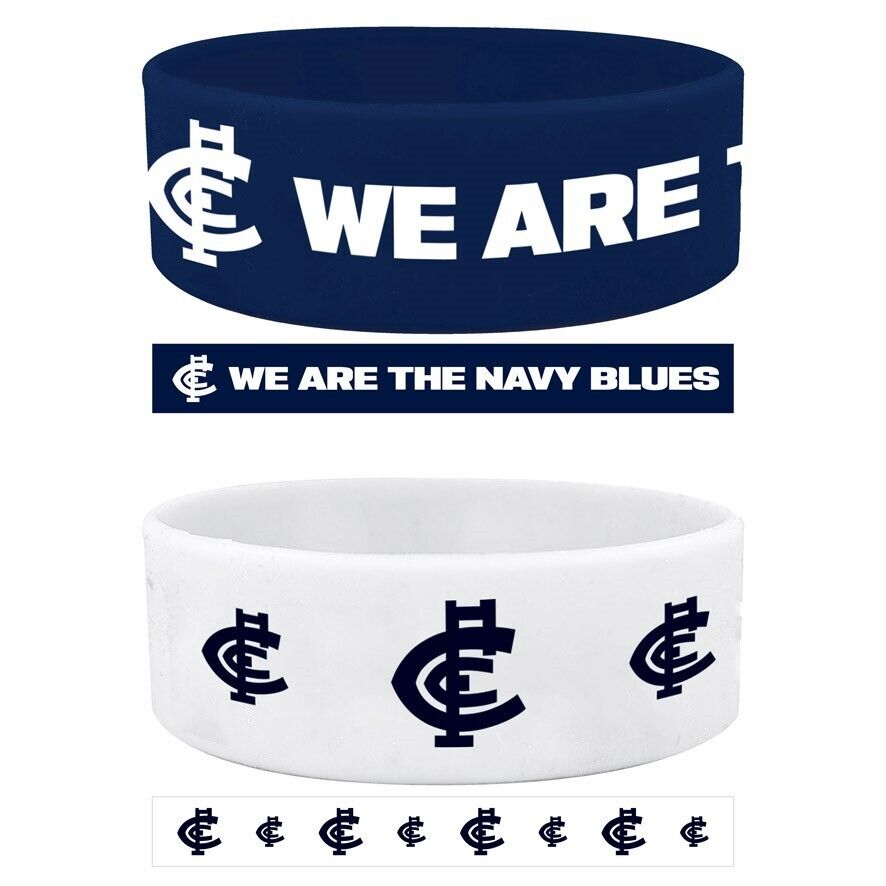 AFL Wrist Bands Set of 2 - Carlton Blues - Set of Two - Silicone Band