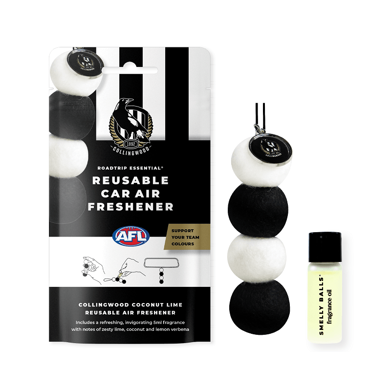 AFL Smelly Balls Set - Collingwood Magpies - Re-useable Car Air Freshener
