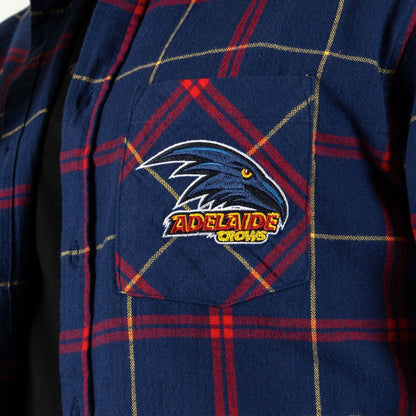 AFL 'Mustang' Flannel Polo - Adelaide Crows - Flanno Shirt - Flannelette