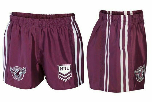 NRL Supporter Footy Shorts - Manly Sea Eagles - Kids Youth Adults -