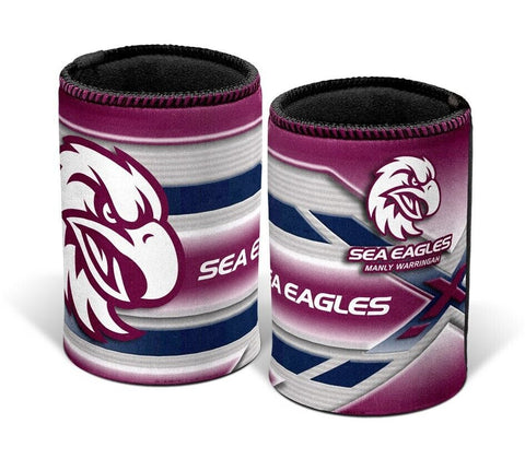 NRL Stubby Can Cooler - Manly Sea Eagles - Drink - Rubber Base - One Only