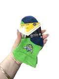 NRL Infant Socks - Canberra Raiders - Blue/Green - Set Of Two - Non Slip - Sock