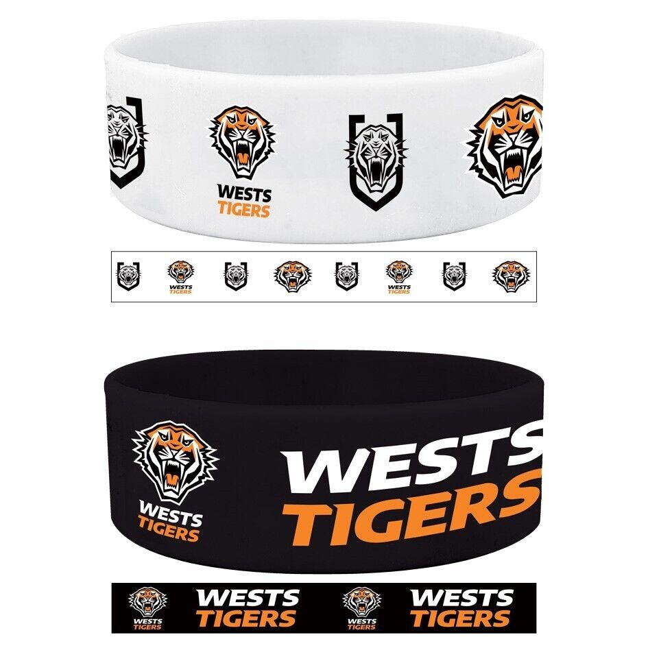 NRL Wrist Bands Set of 2 - West Tigers - Set of Two - Silicone Band