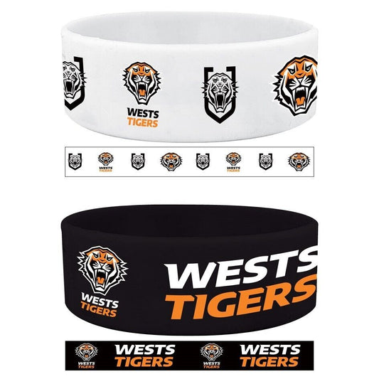 NRL Wrist Bands Set of 2 - West Tigers - Set of Two - Silicone Band